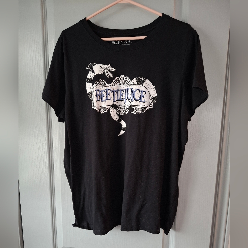 Beetlejuice Black Graphic Tee - Pre Owned Ladies 2x